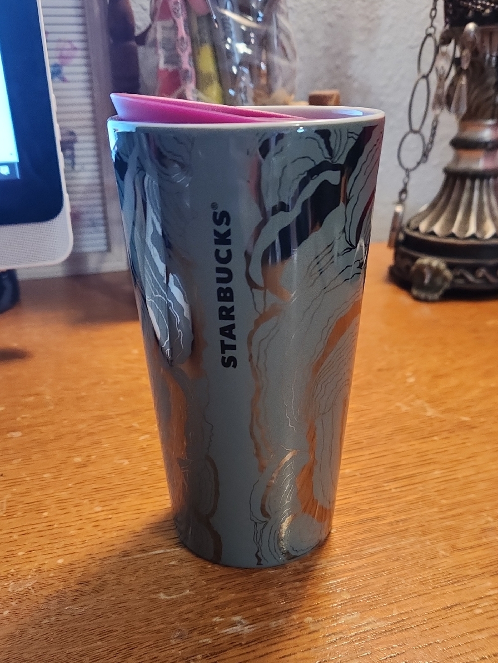 Starbucks Silver & Sage Ceramic Travel Mug